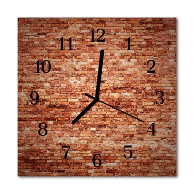 Glass Kitchen Clock Brick wall architecture red