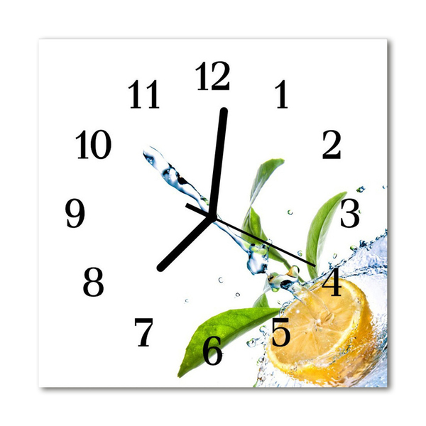 Glass Kitchen Clock Lemon kitchen yellow