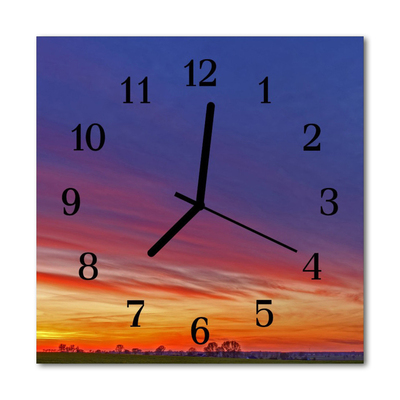 Glass Kitchen Clock Field landscape multi-coloured