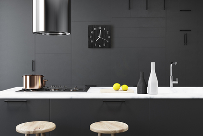 Glass Kitchen Clock Wood kitchen black