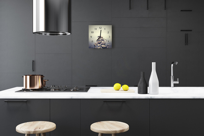 Glass Kitchen Clock Shore landscape grey