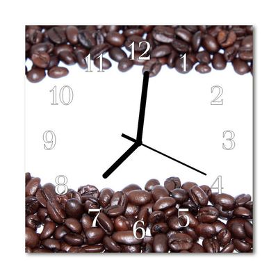 Glass Kitchen Clock Coffee beans kitchen brown