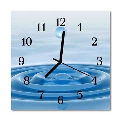 Glass Kitchen Clock Water nature blue