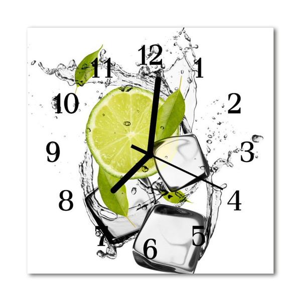 Glass Kitchen Clock Lime food and drinks green