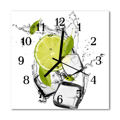 Glass Kitchen Clock Lime food and drinks green