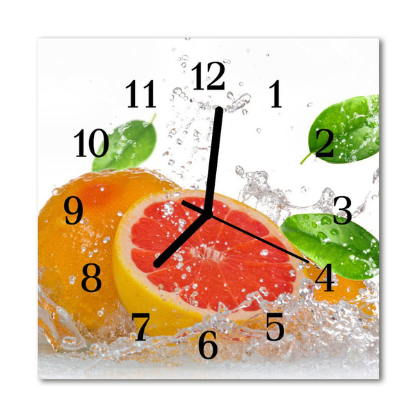 Glass Kitchen Clock Grapefruit food and drinks pink