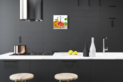 Glass Kitchen Clock Grapefruit food and drinks pink