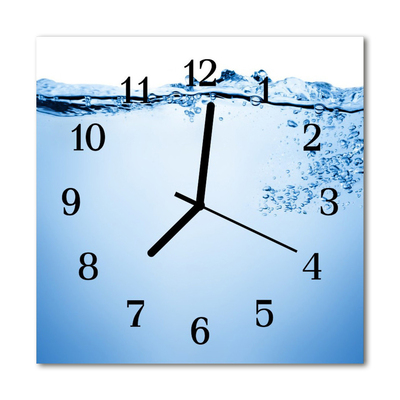 Glass Kitchen Clock Water nature blue