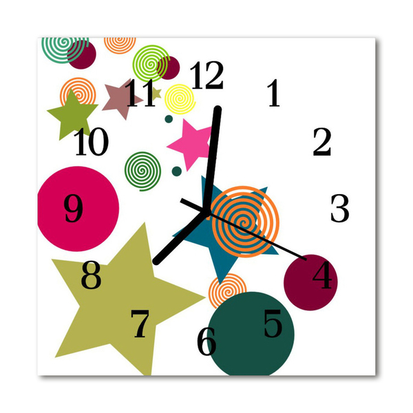 Glass Kitchen Clock Star space multi-coloured