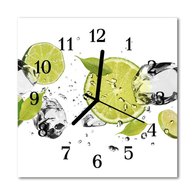 Glass Kitchen Clock Lime kitchen green