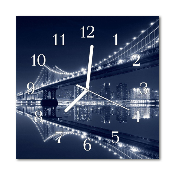 Glass Kitchen Clock Bridge architecture blue