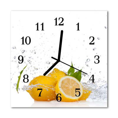 Glass Kitchen Clock Lemons kitchen yellow