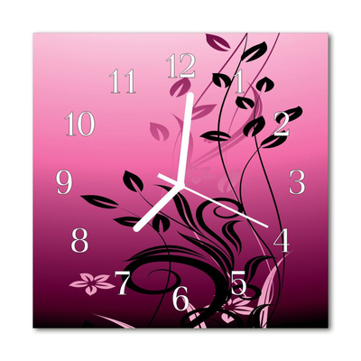 Glass Kitchen Clock Flowers art flowers & plants purple