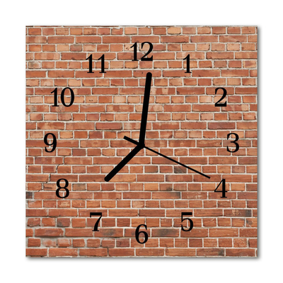 Glass Kitchen Clock Brick wall architecture red