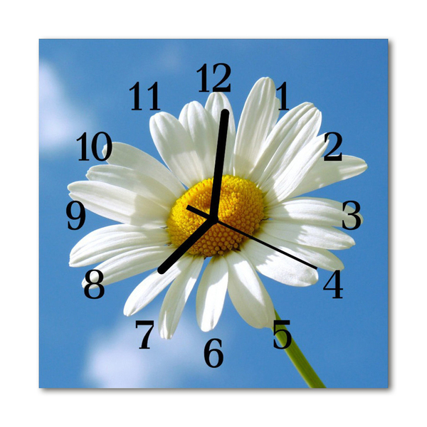 Glass Kitchen Clock Flower flowers & plants white