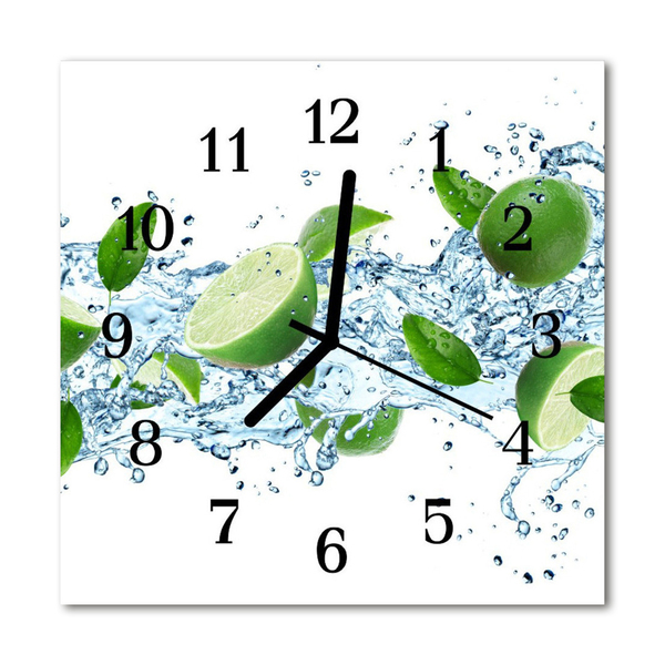 Glass Kitchen Clock Lime food and drinks green