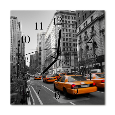 Glass Kitchen Clock Taxi new york city yellow