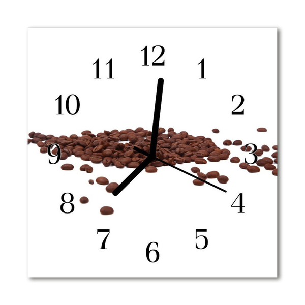 Glass Kitchen Clock Coffee beans kitchen brown