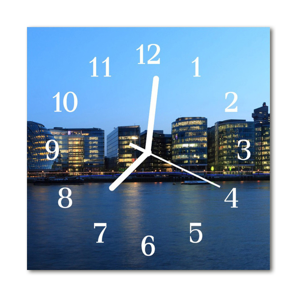 Glass Kitchen Clock Skyline city multi-coloured