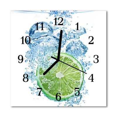 Glass Kitchen Clock Lime kitchen blue, green