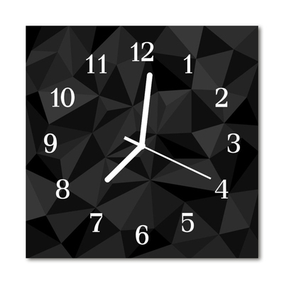 Glass Kitchen Clock 3d pattern art black