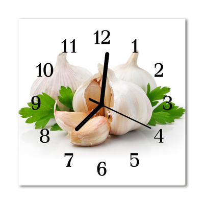 Glass Kitchen Clock Garlic kitchen multi-coloured