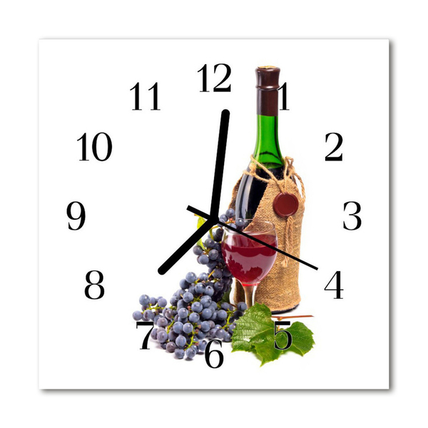 Glass Kitchen Clock Wine grapes kitchen multi-coloured