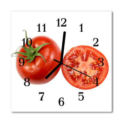 Glass Kitchen Clock Tomatoes kitchen red