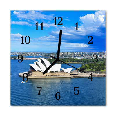 Glass Kitchen Clock Sidney opera city blue