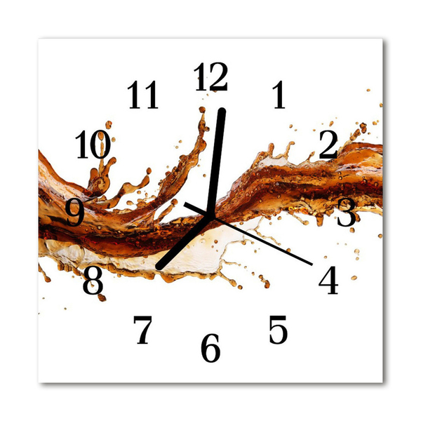 Glass Kitchen Clock Water nature orange