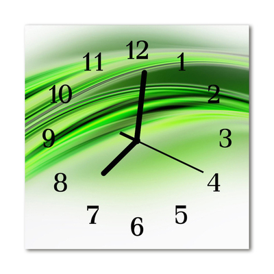 Glass Kitchen Clock Abstract art art green