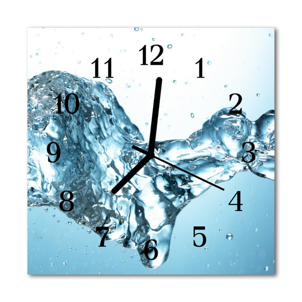 Glass Kitchen Clock Water nature blue