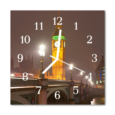 Glass Kitchen Clock Big ben city multi-coloured