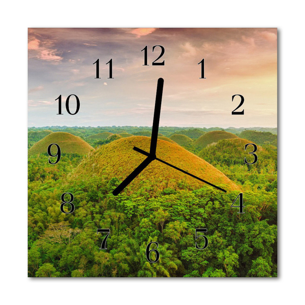 Glass Kitchen Clock Landscape landscapes green