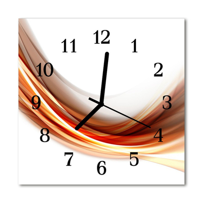 Glass Kitchen Clock Abstract lines city red