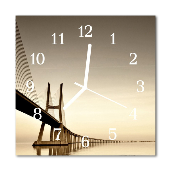 Glass Kitchen Clock Bridge architecture sepia