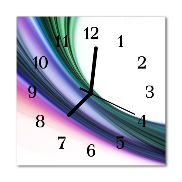 Glass Kitchen Clock Abstract lines art multi-coloured