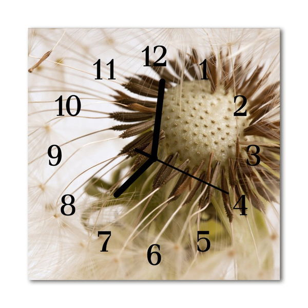 Glass Kitchen Clock Dandelion flowers & plants beige