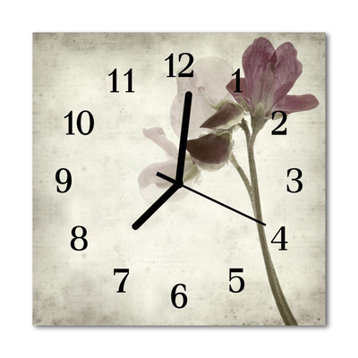 Glass Kitchen Clock Vintage flower flowers & plants multi-coloured