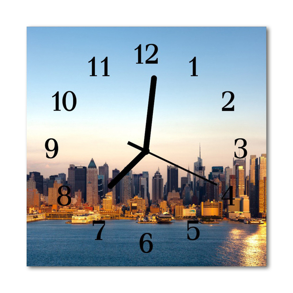 Glass Kitchen Clock Skyline city multi-coloured