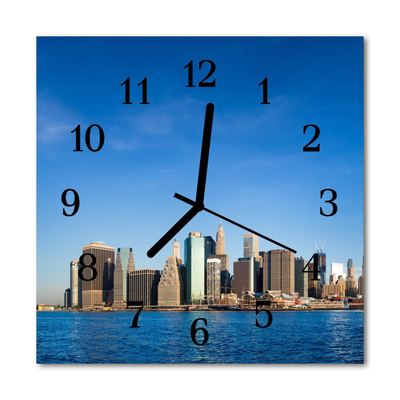 Glass Kitchen Clock Skyline city multi-coloured