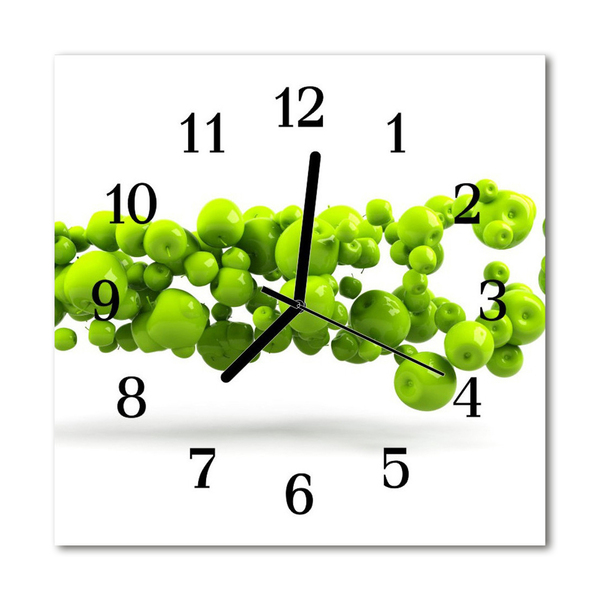 Glass Kitchen Clock Apples kitchen green