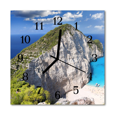 Glass Kitchen Clock Cliff landscape multi-coloured