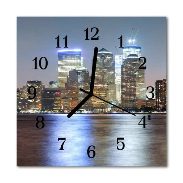 Glass Kitchen Clock Skyline city multi-coloured