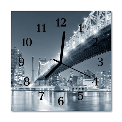 Glass Kitchen Clock Bridge architecture grey