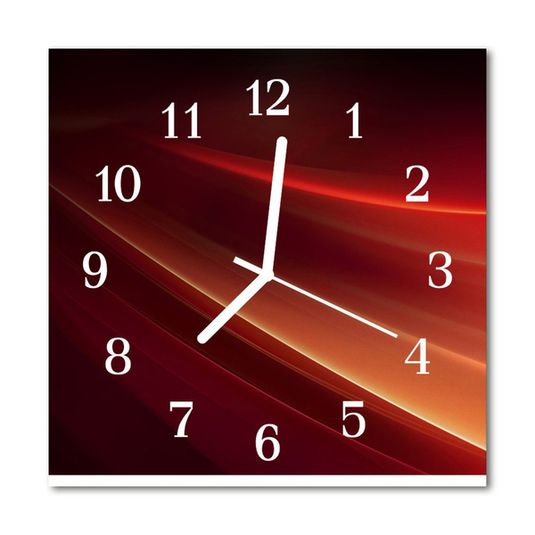 Glass Kitchen Clock Abstract art black, orange