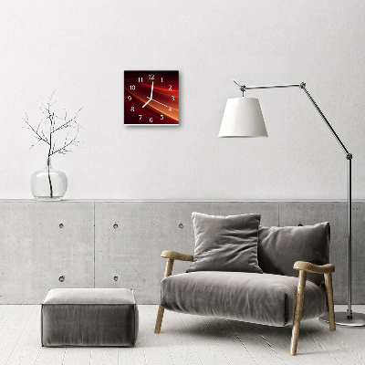 Glass Kitchen Clock Abstract art black, orange