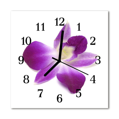 Glass Kitchen Clock Flower orchid flowers & plants pink