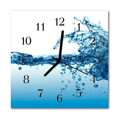 Glass Kitchen Clock Water kitchen blue