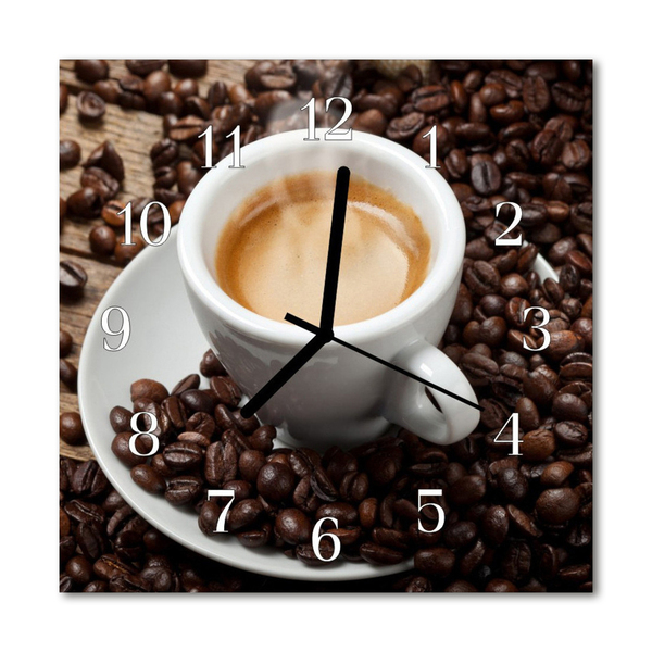 Glass Kitchen Clock Coffee pot kitchen brown